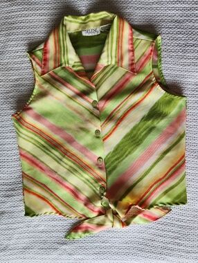 Vintage Selene Sport - Crop Tie Tank Top - Size M